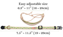 Stylish green cat collar in unique design for the modern cat with friendship bracelet