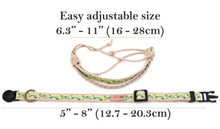 Green kitten collar with safety breakaway buckle and friendship bracelet for you