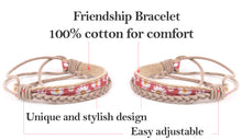Pettsie Matching Friendship Bracelets, 2 Pack Set, Easy Adjustable, 100% Cotton and Hemp