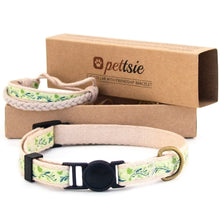 Stylish purple cat collar in unique design for the modern cat with friendship bracelet