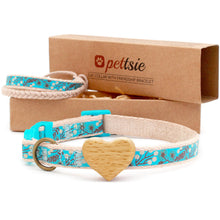 pettsie-turquoise-cat-collar-wood-heart-matching-friendship-bracelet-calming-cotton-dapper